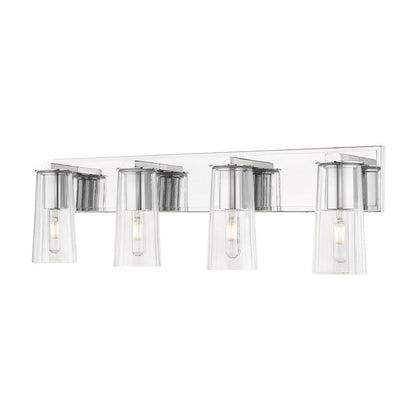 Z-Lite Titus 32" 4-Light Chrome Vanity Light With Clear Glass Shade