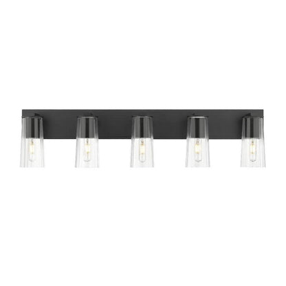 Z-Lite Titus 32" 4-Light Matte Black Vanity Light With Clear Glass Shade