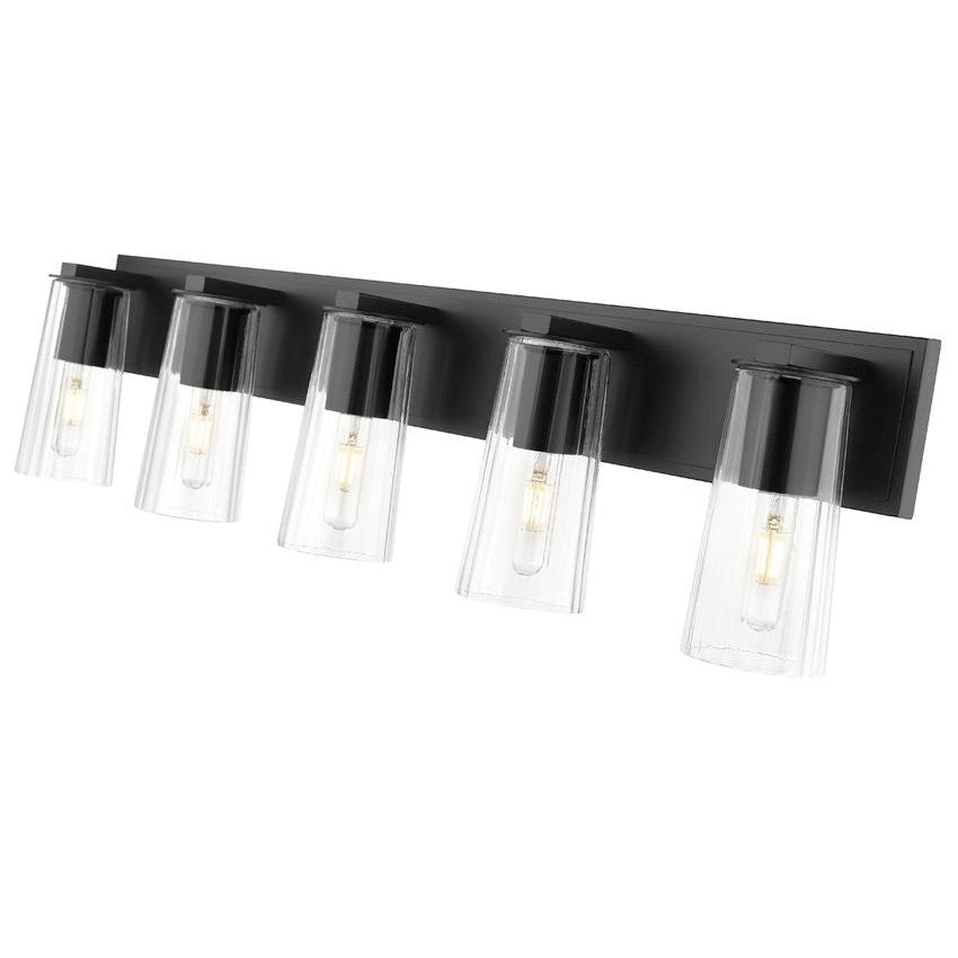 Z-Lite Titus 32" 4-Light Matte Black Vanity Light With Clear Glass Shade