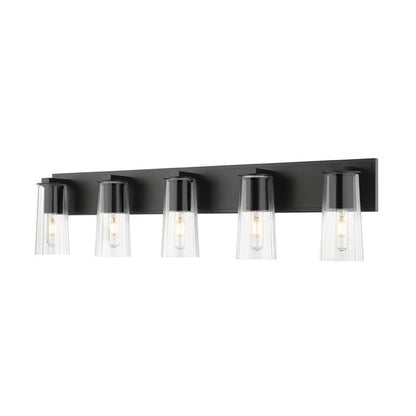 Z-Lite Titus 32" 4-Light Matte Black Vanity Light With Clear Glass Shade