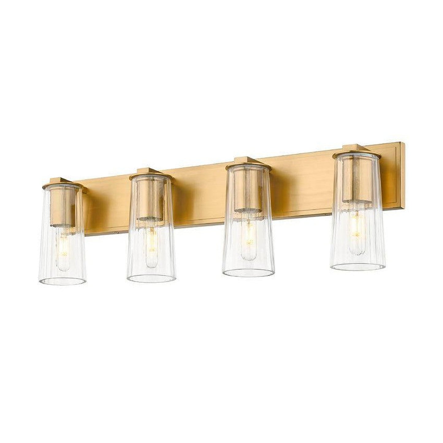 Z-Lite Titus 32" 4-Light Modern Gold Vanity Light With Clear Glass Shade