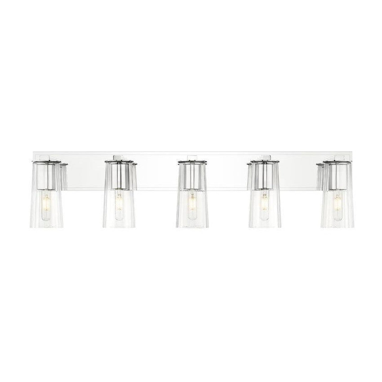 Z-Lite Titus 40" 5-Light Chrome Vanity Light With Clear Glass Shade