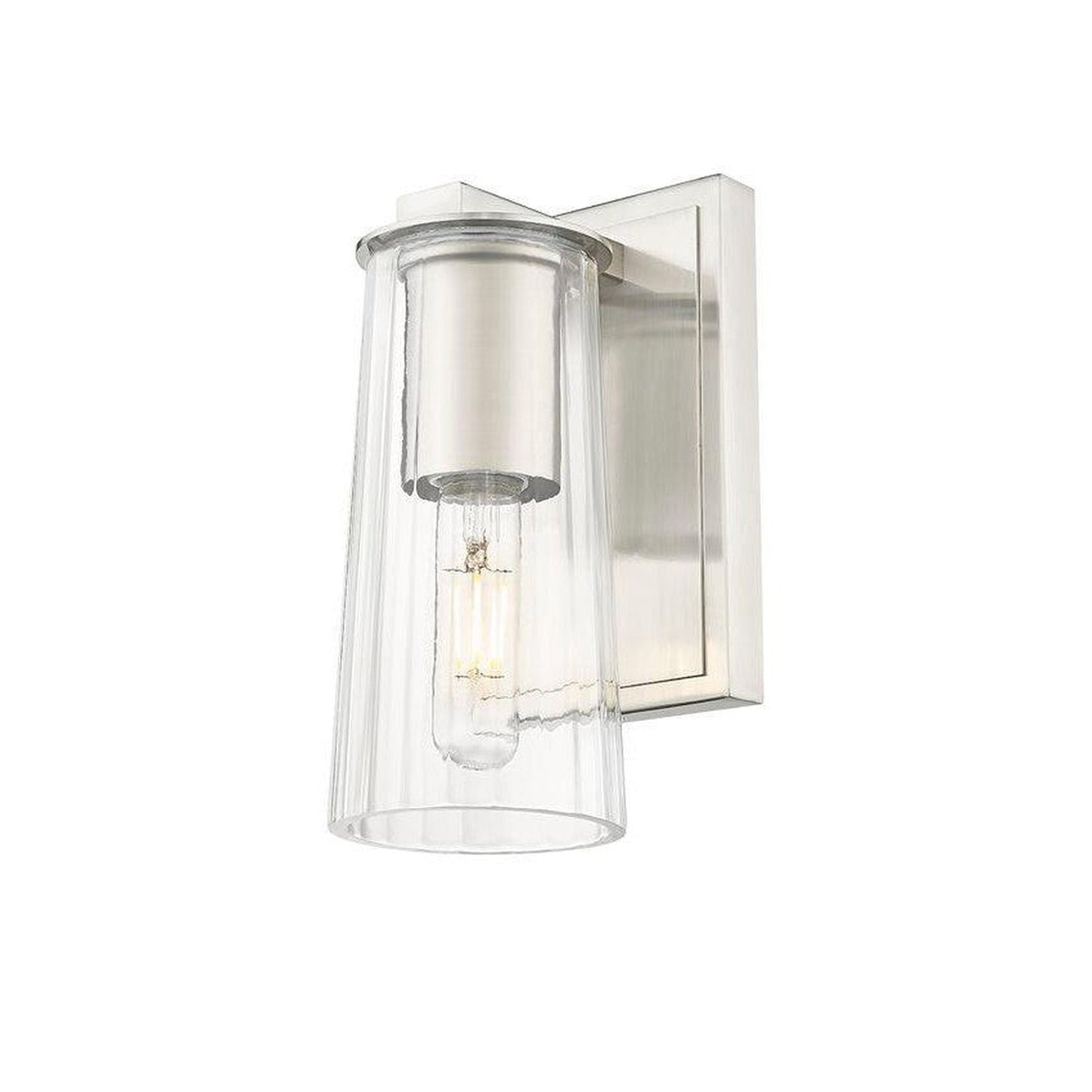 Z-Lite Titus 5" 1-Light Brushed Nickel Wall Sconce With Clear Glass Shade