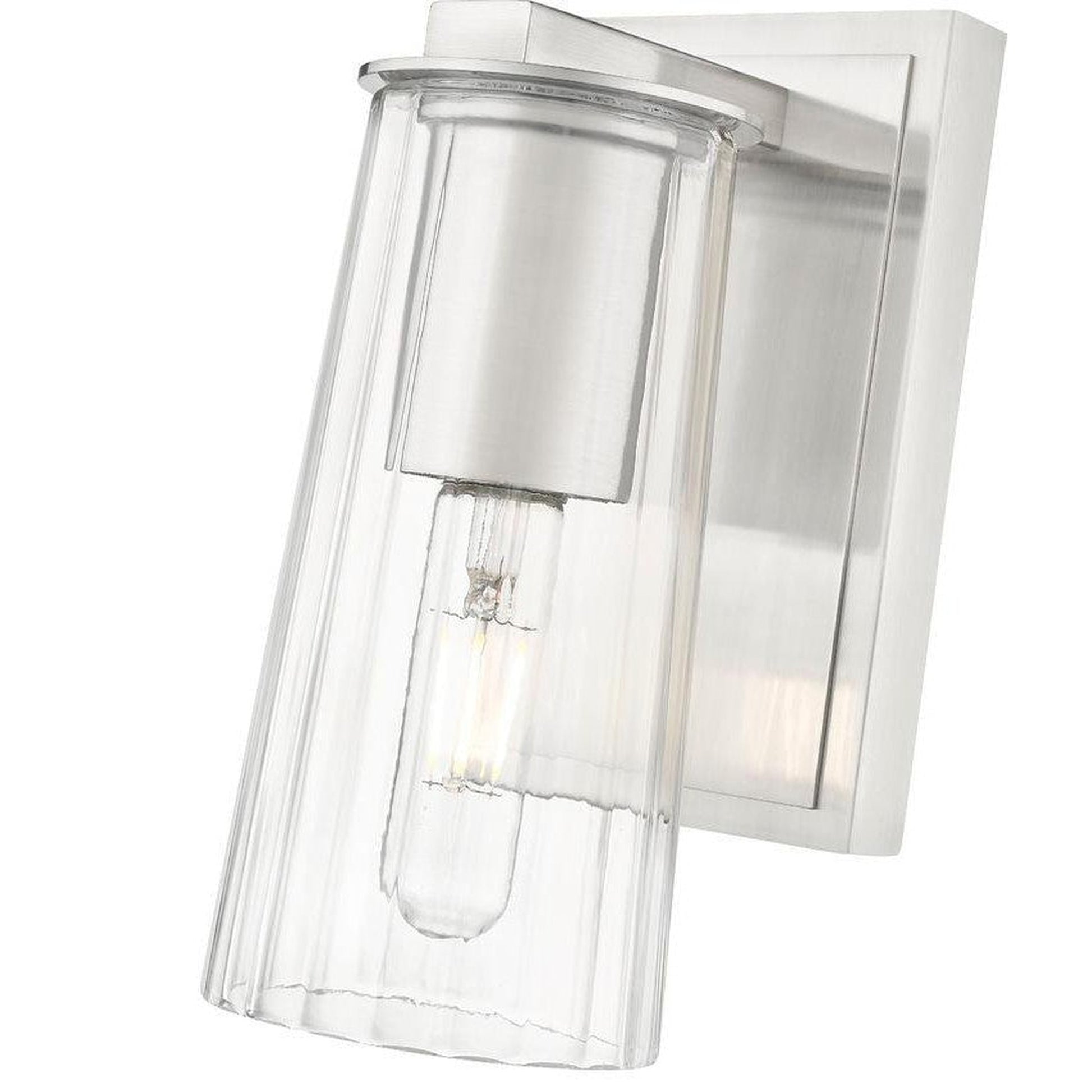 Z-Lite Titus 5" 1-Light Brushed Nickel Wall Sconce With Clear Glass Shade