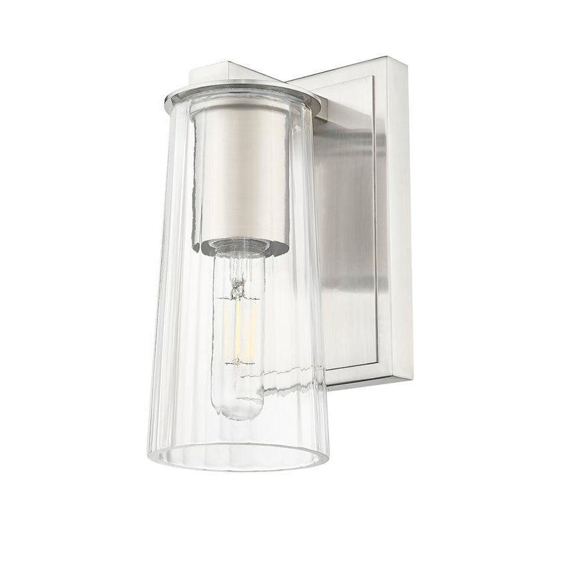 Z-Lite Titus 5" 1-Light Brushed Nickel Wall Sconce With Clear Glass Shade