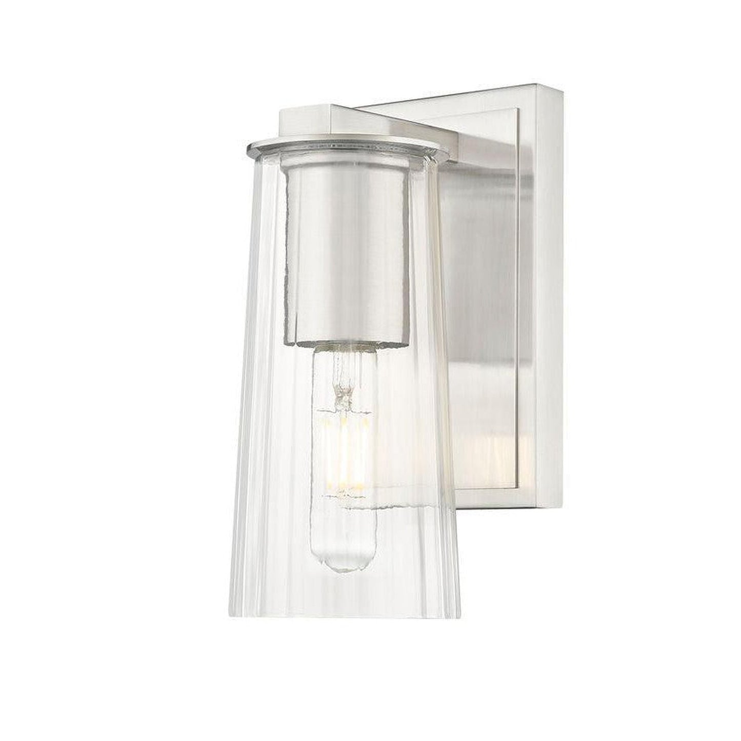 Z-Lite Titus 5" 1-Light Brushed Nickel Wall Sconce With Clear Glass Shade