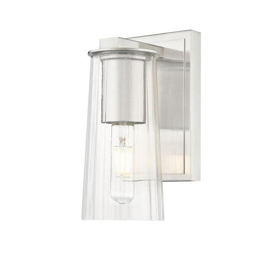 Z-Lite Titus 5" 1-Light Brushed Nickel Wall Sconce With Clear Glass Shade