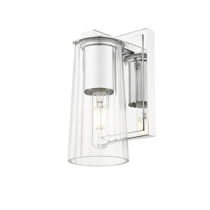 Z-Lite Titus 5" 1-Light Chrome Wall Sconce With Clear Glass Shade