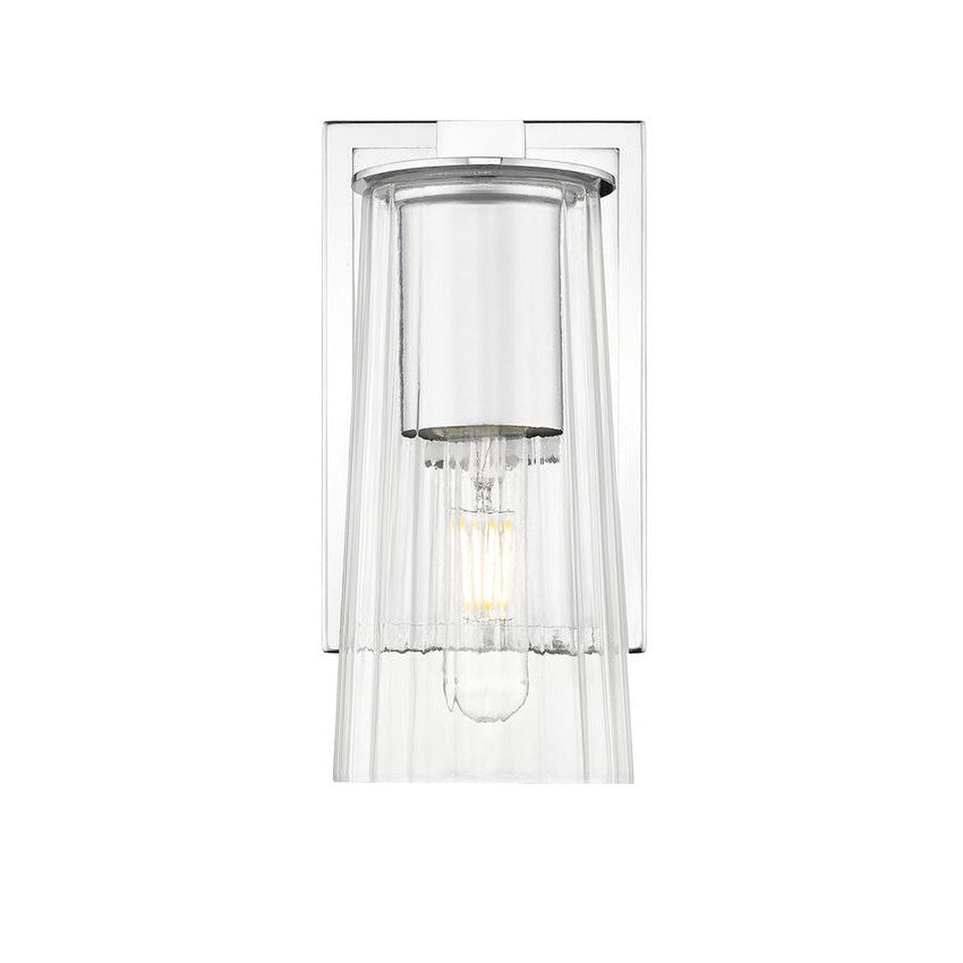 Z-Lite Titus 5" 1-Light Chrome Wall Sconce With Clear Glass Shade