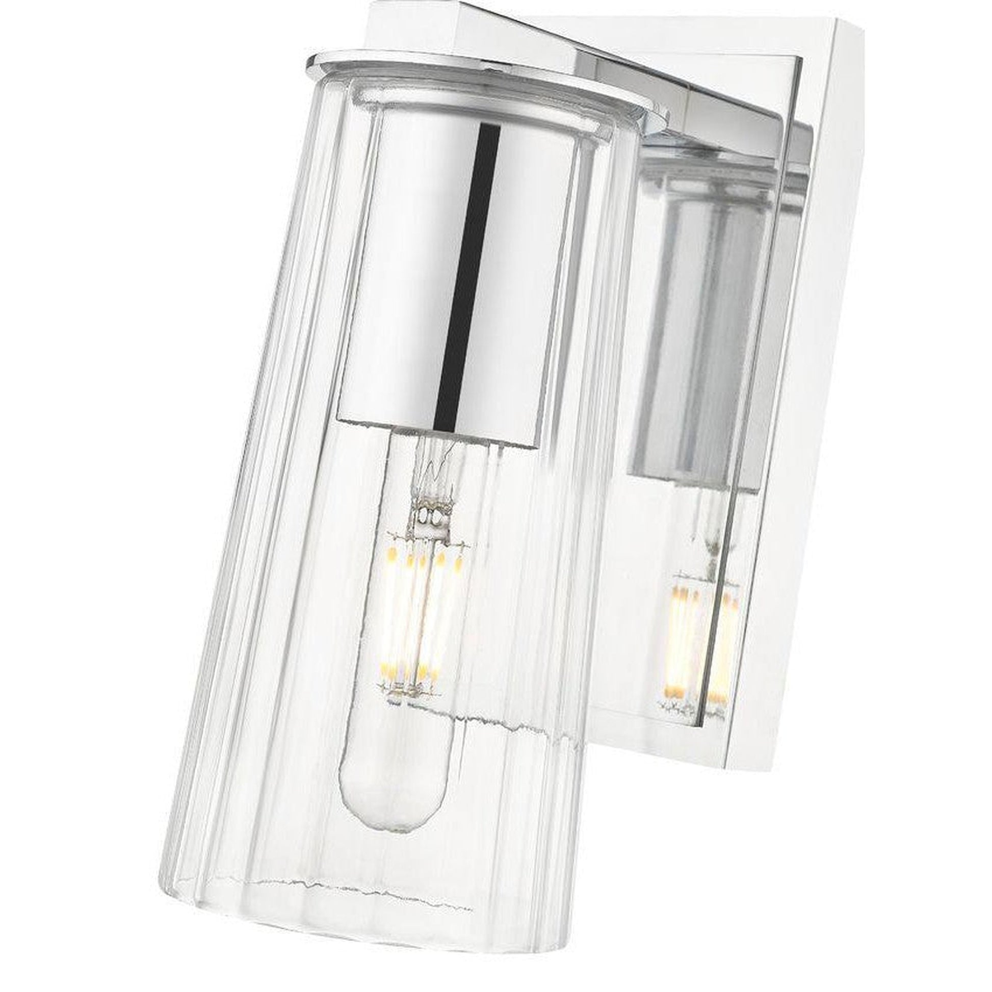 Z-Lite Titus 5" 1-Light Chrome Wall Sconce With Clear Glass Shade