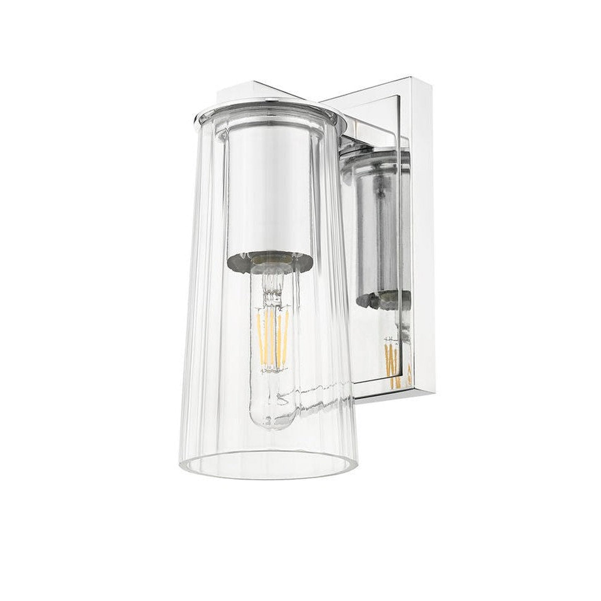 Z-Lite Titus 5" 1-Light Chrome Wall Sconce With Clear Glass Shade