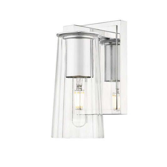 Z-Lite Titus 5" 1-Light Chrome Wall Sconce With Clear Glass Shade