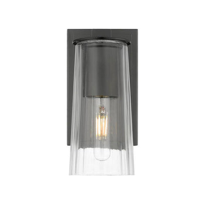 Z-Lite Titus 5" 1-Light Matte Black Wall Sconce With Clear Glass Shade