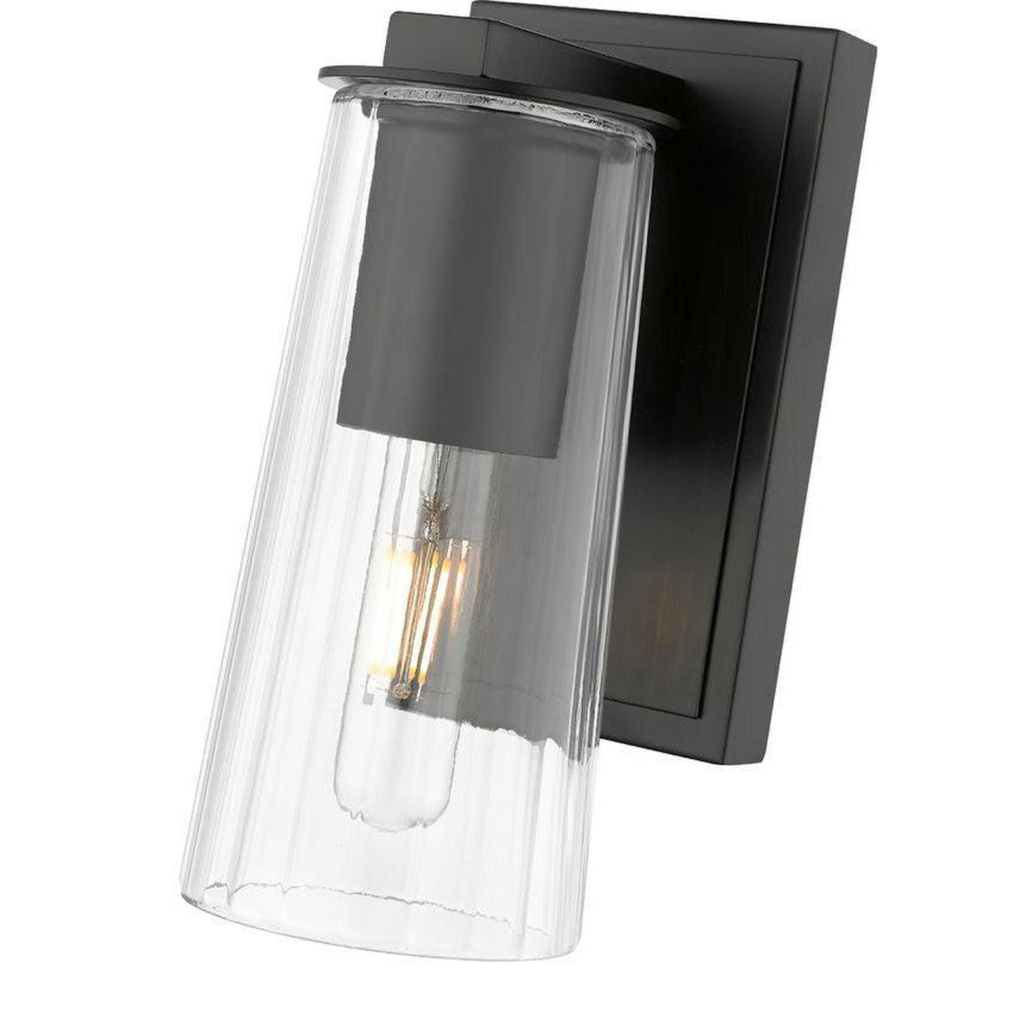 Z-Lite Titus 5" 1-Light Matte Black Wall Sconce With Clear Glass Shade