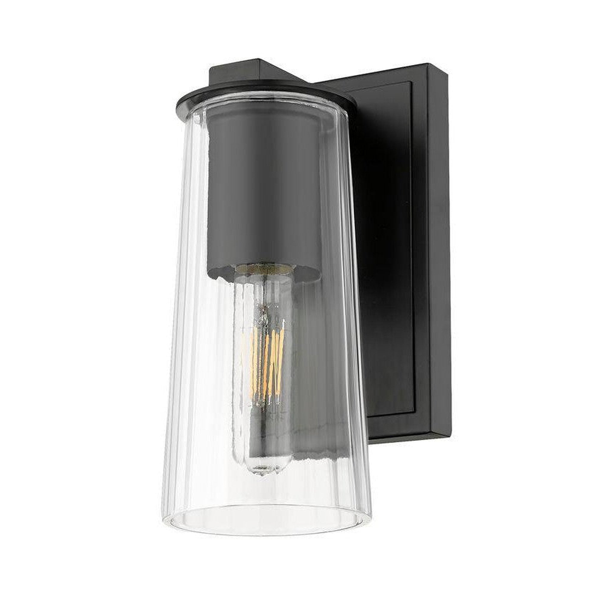 Z-Lite Titus 5" 1-Light Matte Black Wall Sconce With Clear Glass Shade ...