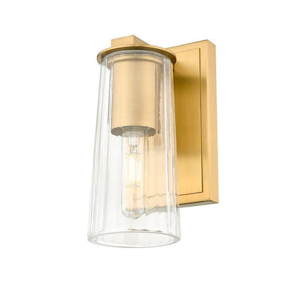 Z-Lite Titus 5" 1-Light Modern Gold Wall Sconce With Clear Glass Shade