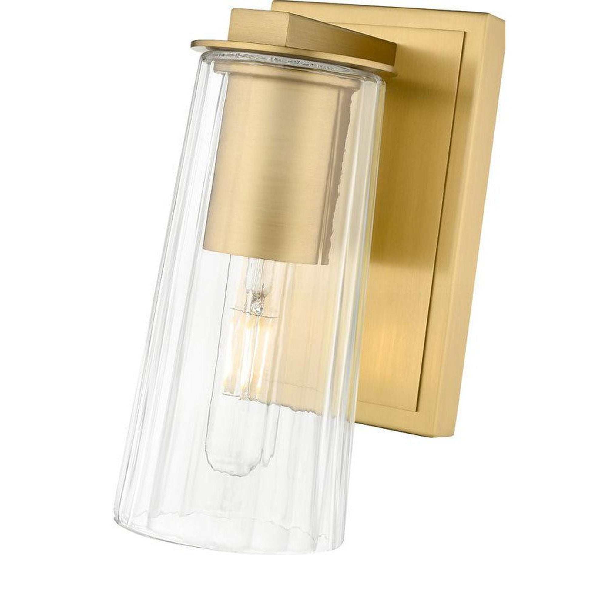 Z-Lite Titus 5" 1-Light Modern Gold Wall Sconce With Clear Glass Shade