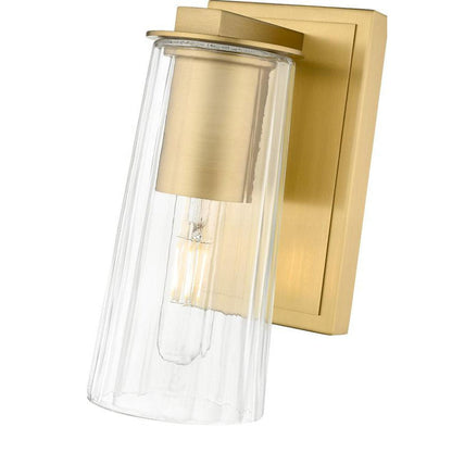 Z-Lite Titus 5" 1-Light Modern Gold Wall Sconce With Clear Glass Shade