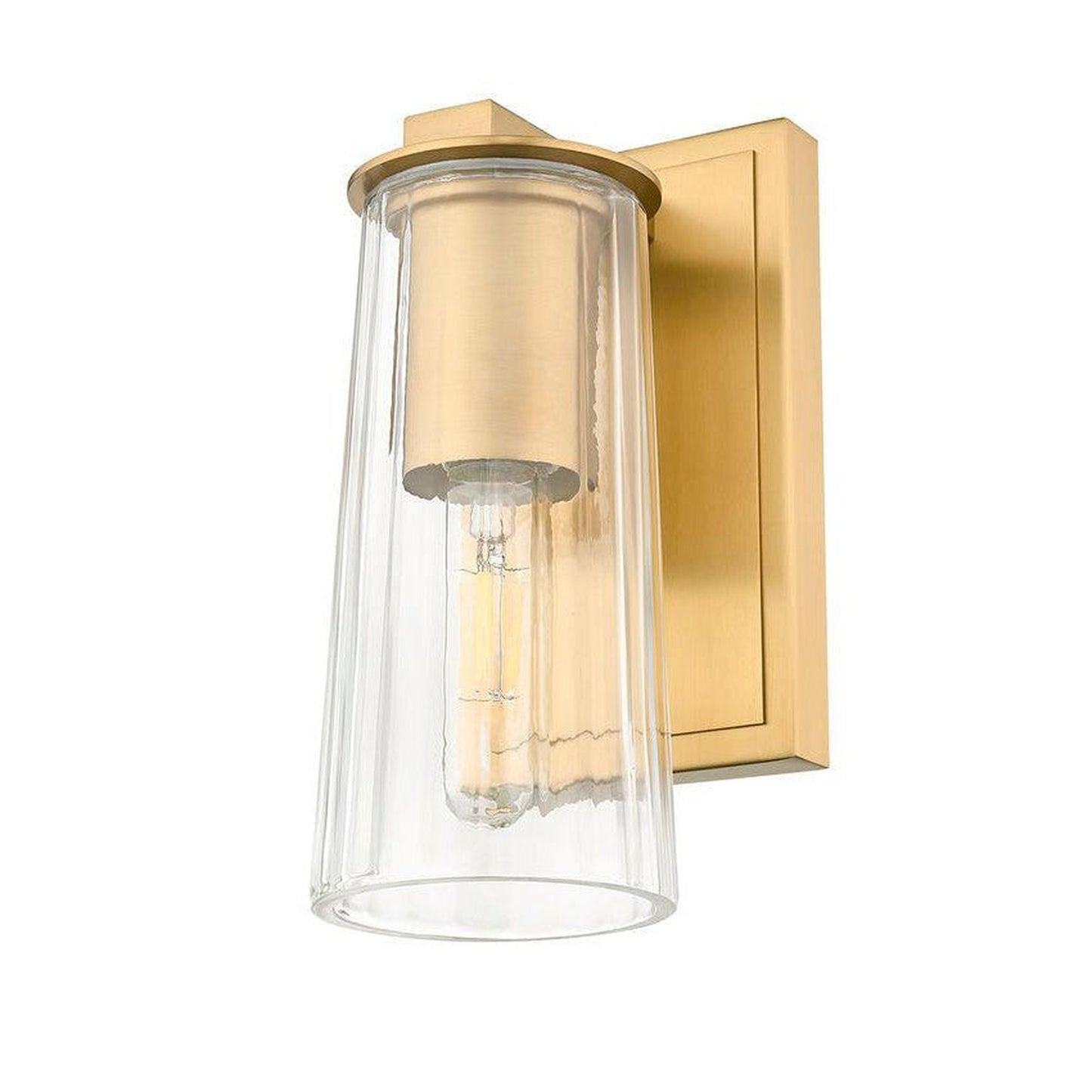 Z-Lite Titus 5" 1-Light Modern Gold Wall Sconce With Clear Glass Shade