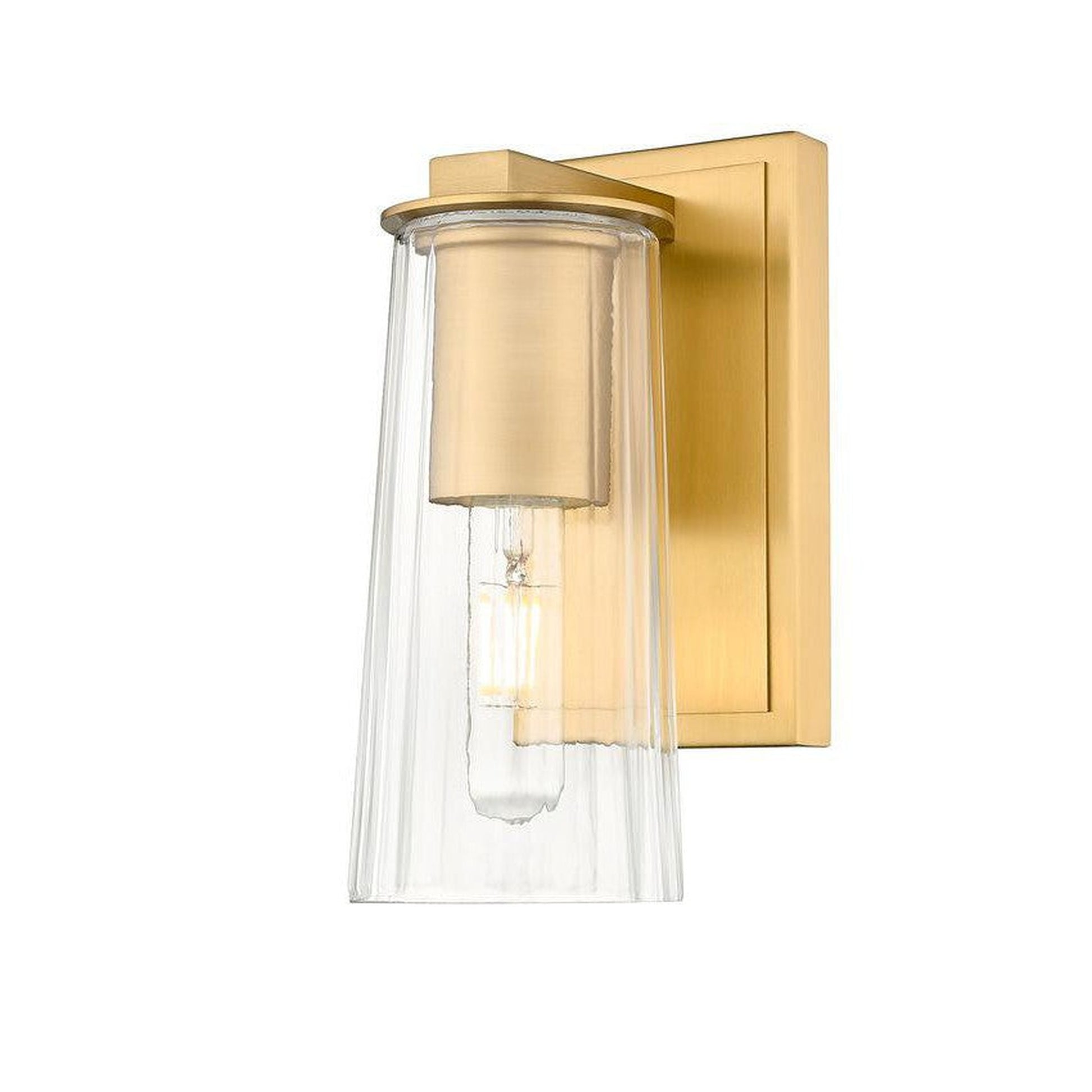 Z-Lite Titus 5" 1-Light Modern Gold Wall Sconce With Clear Glass Shade