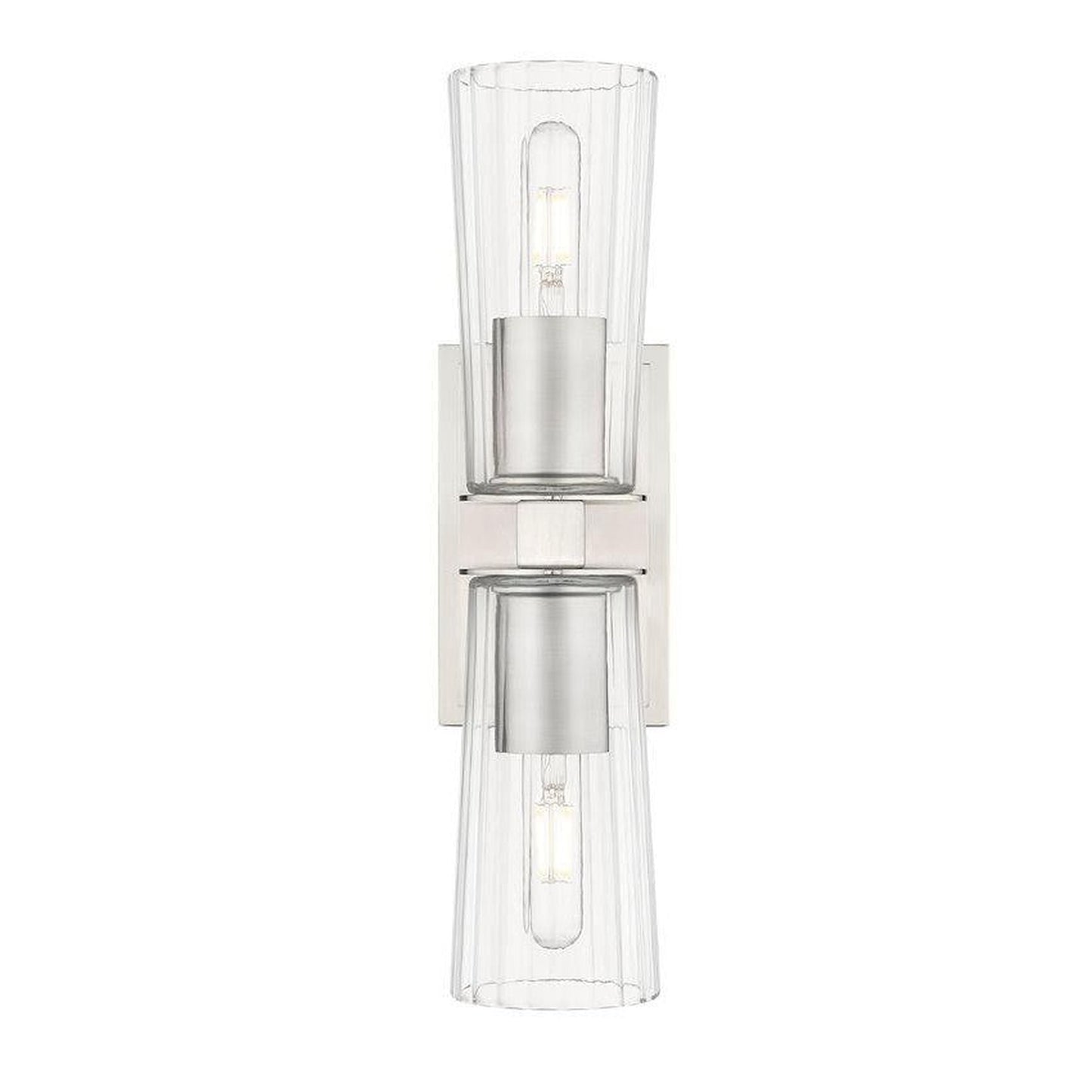 Z-Lite Titus 5" 2-Light Brushed Nickel Wall Sconce With Clear Glass Shade