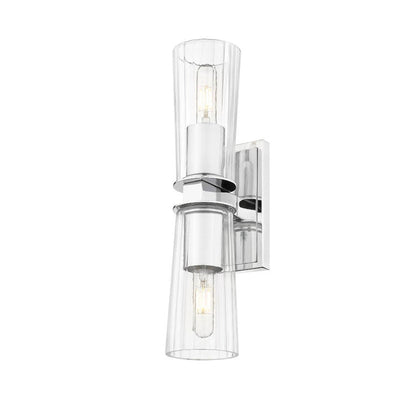 Z-Lite Titus 5" 2-Light Chrome Wall Sconce With Clear Glass Shade