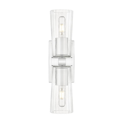 Z-Lite Titus 5" 2-Light Chrome Wall Sconce With Clear Glass Shade