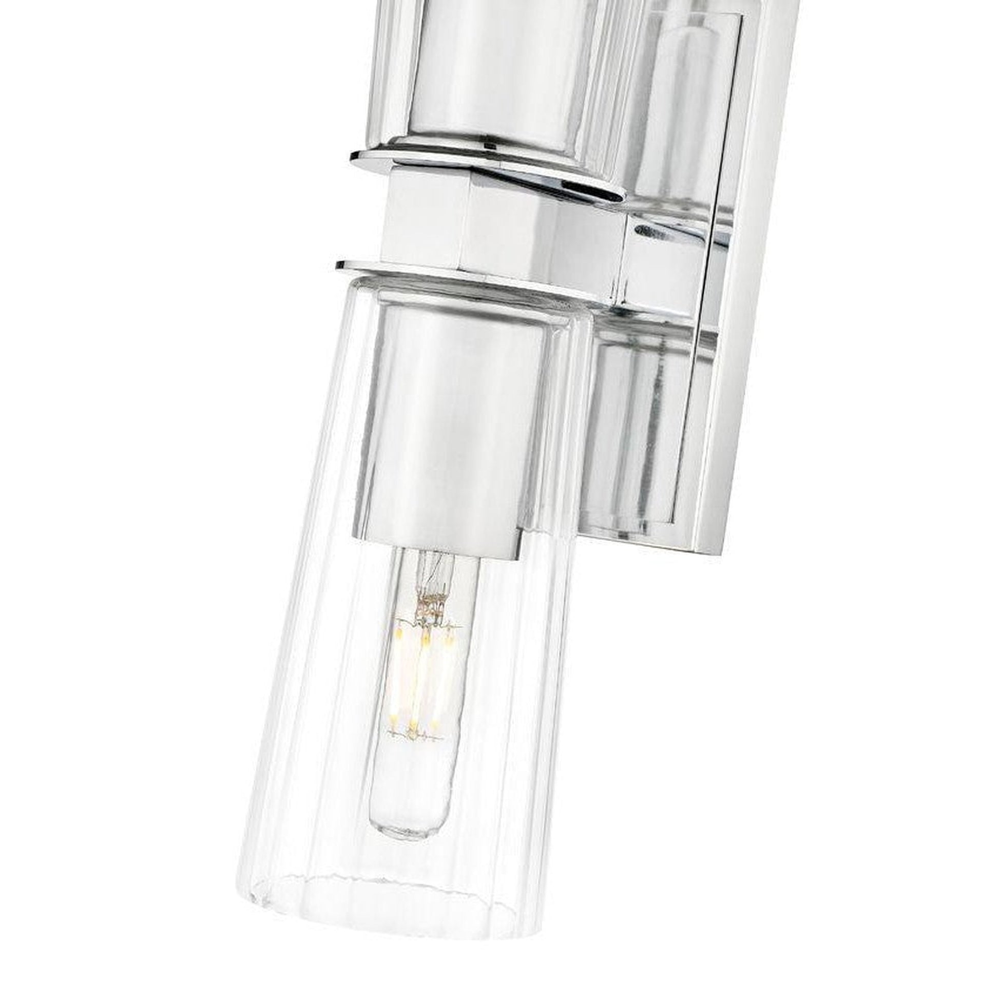 Z-Lite Titus 5" 2-Light Chrome Wall Sconce With Clear Glass Shade