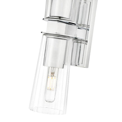 Z-Lite Titus 5" 2-Light Chrome Wall Sconce With Clear Glass Shade