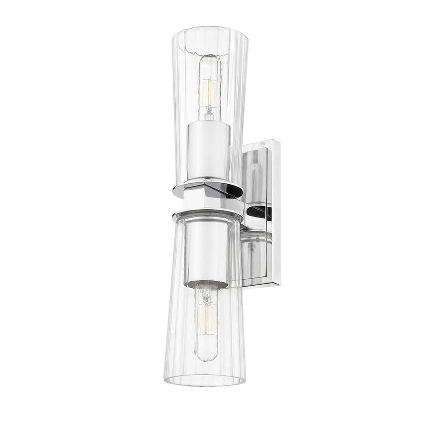 Z-Lite Titus 5" 2-Light Chrome Wall Sconce With Clear Glass Shade