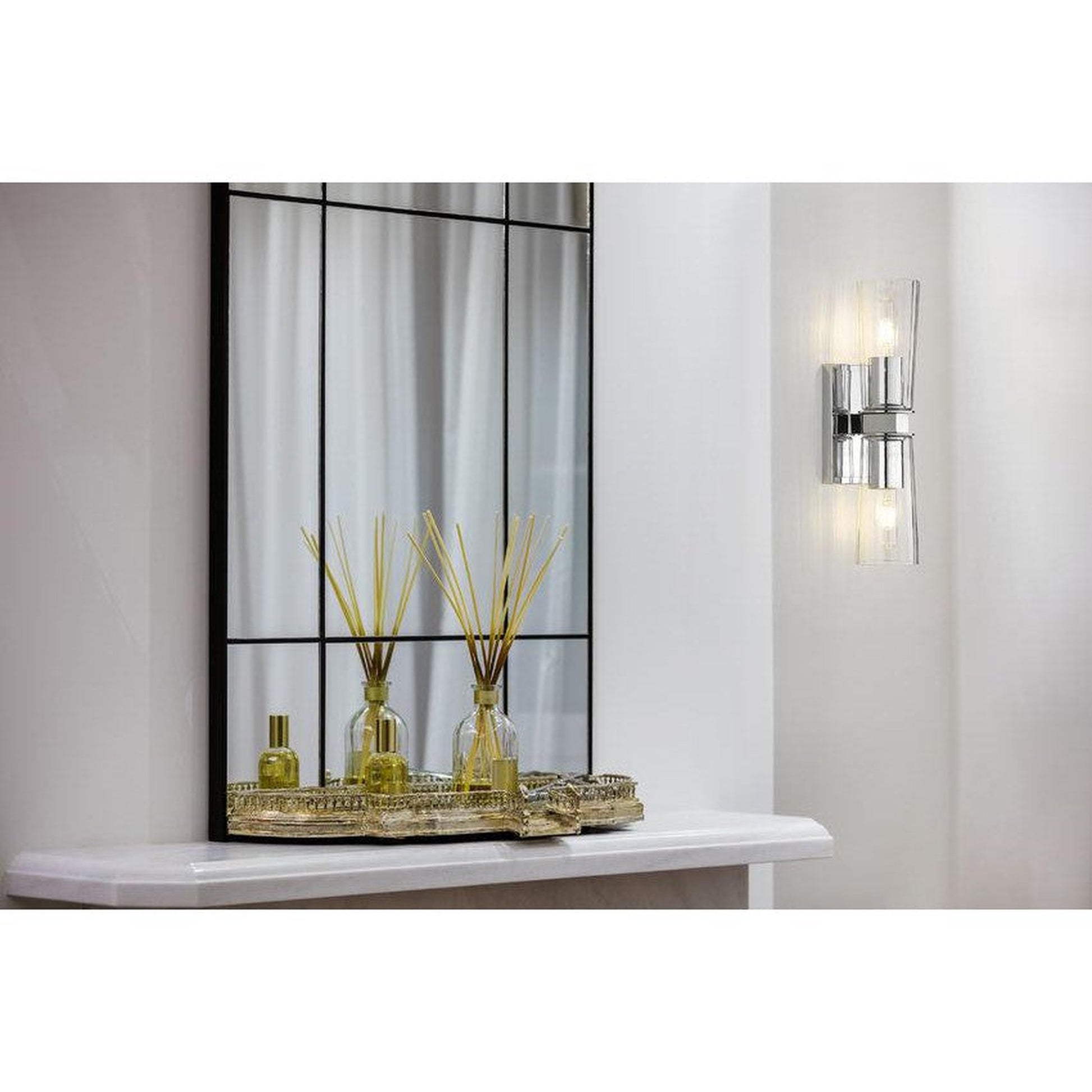 Z-Lite Titus 5" 2-Light Chrome Wall Sconce With Clear Glass Shade