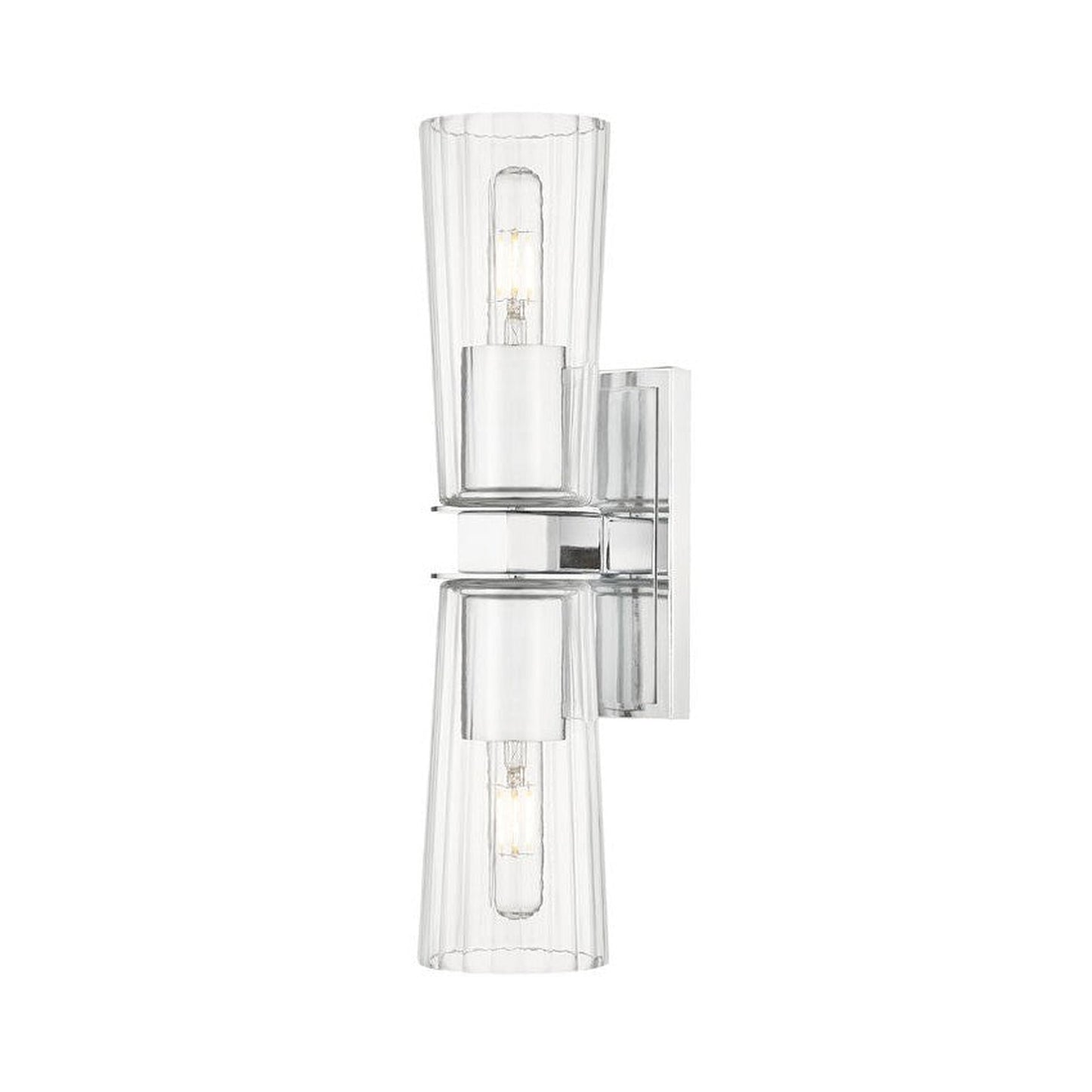 Z-Lite Titus 5" 2-Light Chrome Wall Sconce With Clear Glass Shade