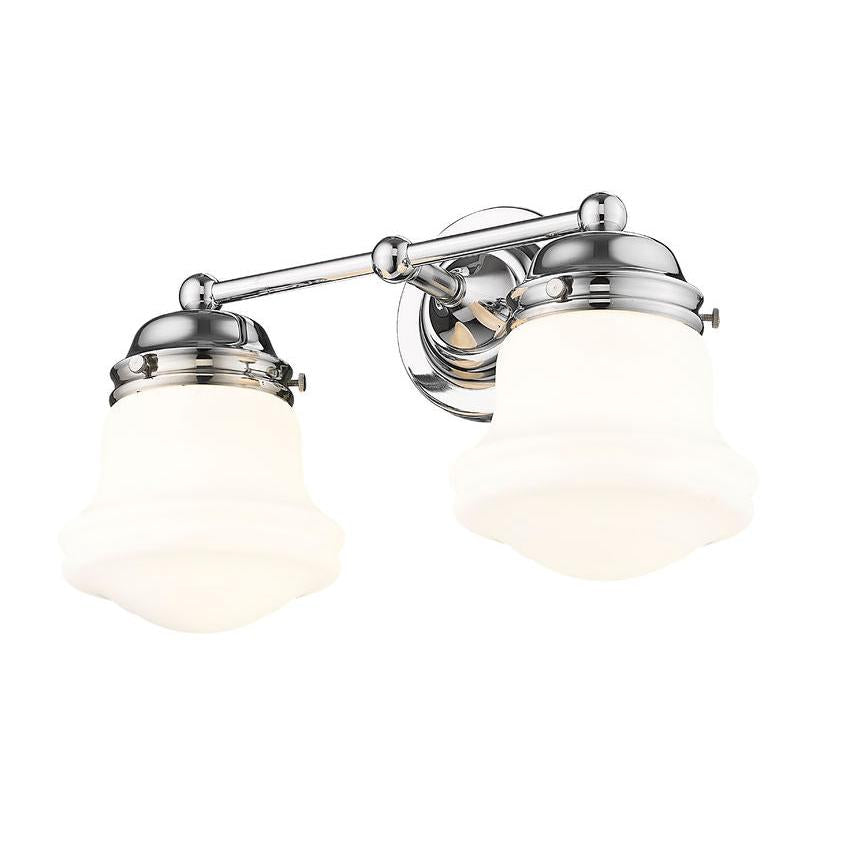 Z-Lite Vaughn 16" 2-Light Chrome Steel Frame Matte Opal Glass Shade Vanity Light