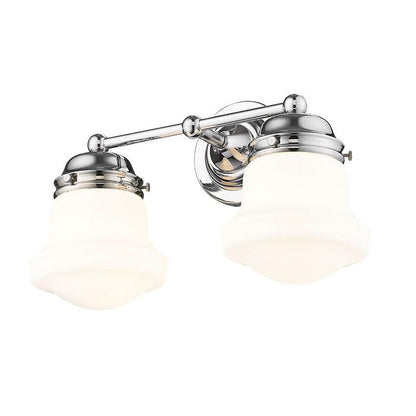 Z-Lite Vaughn 16" 2-Light Chrome Steel Frame Matte Opal Glass Shade Vanity Light