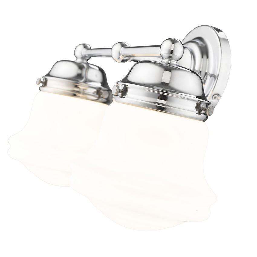 Z-Lite Vaughn 16" 2-Light Chrome Steel Frame Matte Opal Glass Shade Vanity Light
