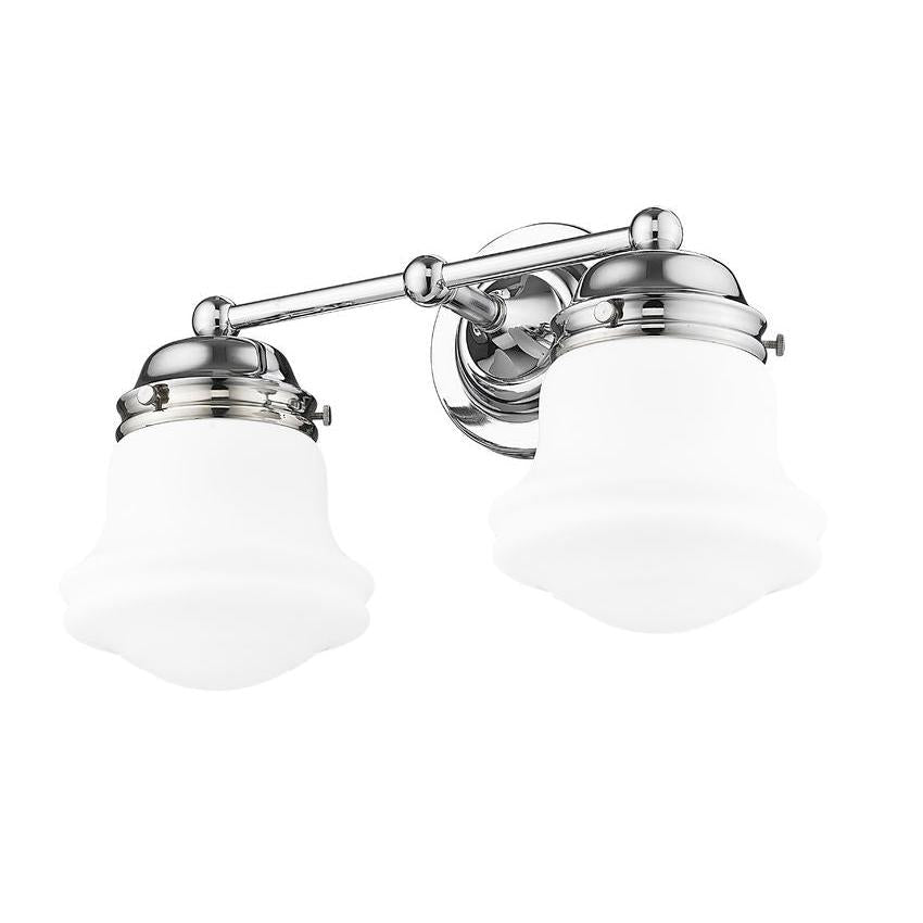 Z-Lite Vaughn 16" 2-Light Chrome Steel Frame Matte Opal Glass Shade Vanity Light
