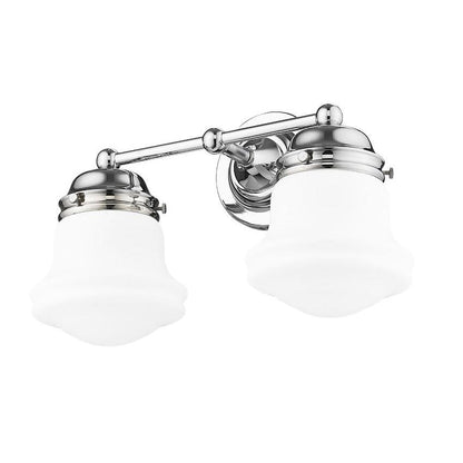 Z-Lite Vaughn 16" 2-Light Chrome Steel Frame Matte Opal Glass Shade Vanity Light