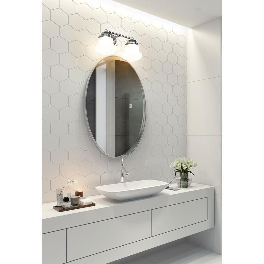 Z-Lite Vaughn 16" 2-Light Chrome Steel Frame Matte Opal Glass Shade Vanity Light