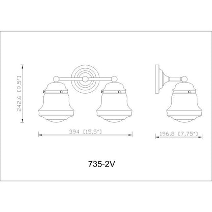 Z-Lite Vaughn 2-Light Brushed Nickel Steel Frame Matte Opal Glass Shade Vanity Light