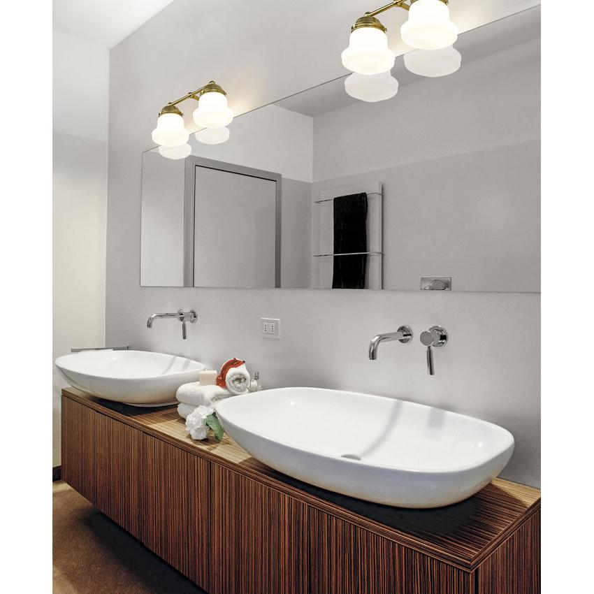 Z-Lite Vaughn 2-Light Luxe Gold Steel Frame Matte Opal Glass Shade Vanity Light