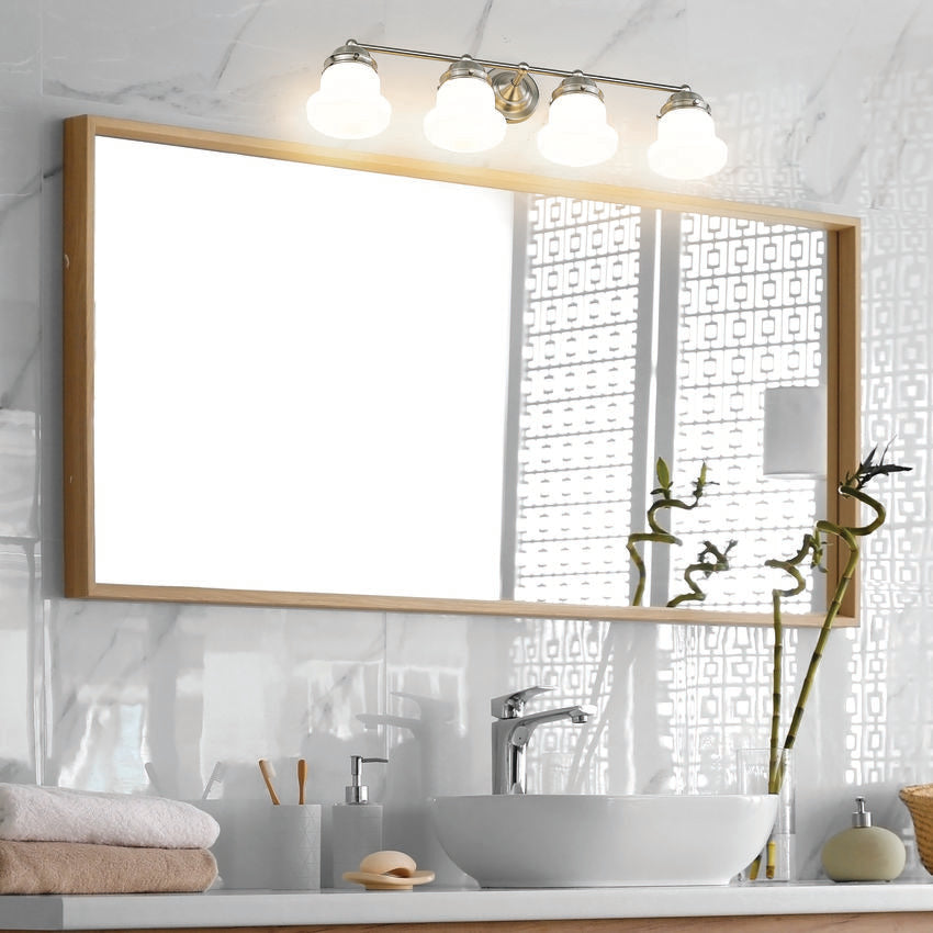 Z-Lite Vaughn 4-Light Brushed Nickel Steel Frame Matte Opal Glass Shade Vanity Light