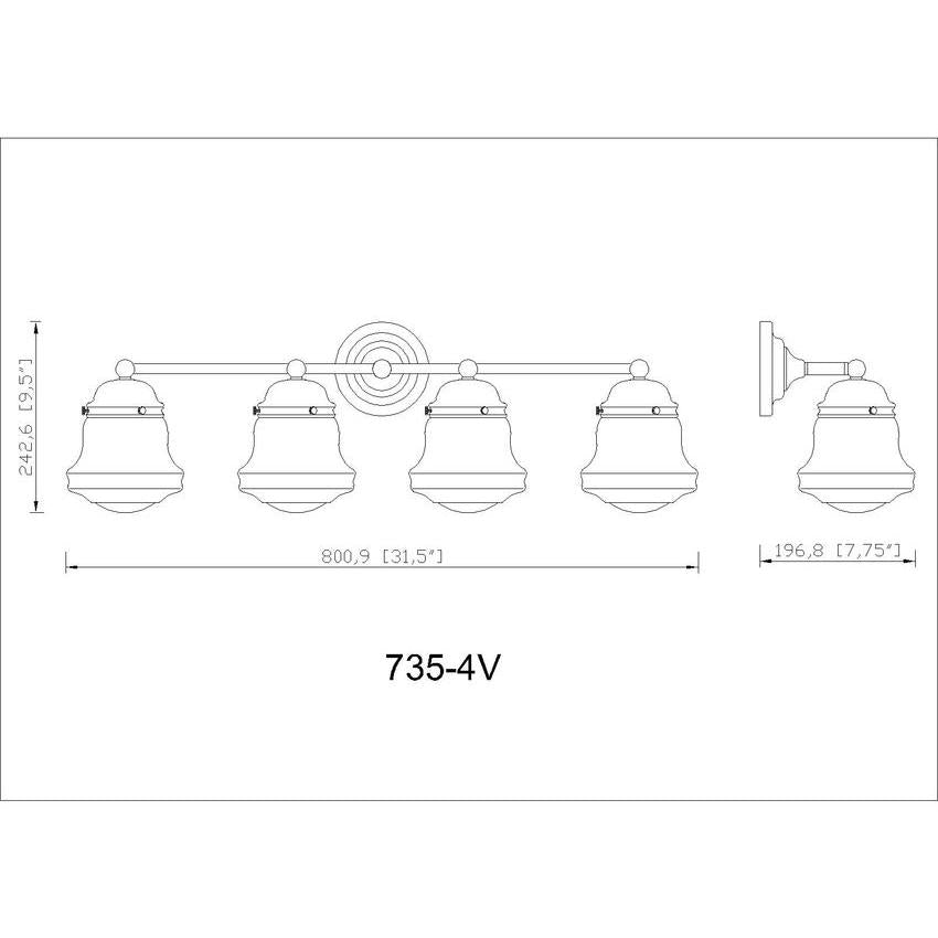 Z-Lite Vaughn 4-Light Brushed Nickel Steel Frame Matte Opal Glass Shade Vanity Light