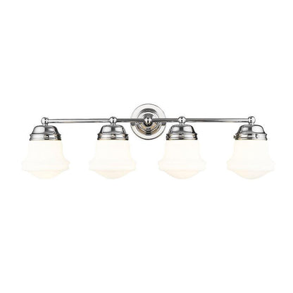 Z-Lite Vaughn 4-Light Chrome Steel Frame Matte Opal Glass Shade Vanity Light