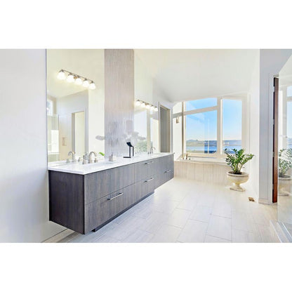 Z-Lite Vaughn 5-Light Brushed Nickel Steel Frame Matte Opal Glass Shade Vanity Light