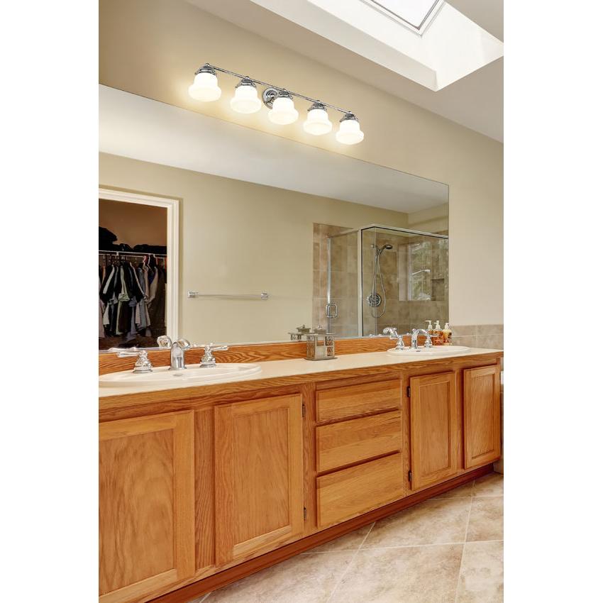 Z-Lite Vaughn 5-Light Chrome Steel Frame Matte Opal Glass Shade Vanity Light