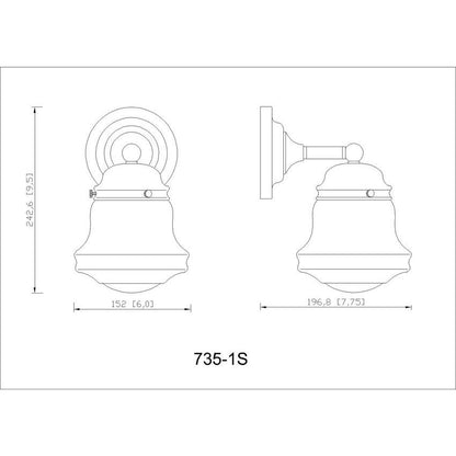 Z-Lite Vaughn 6" 1-Light Luxe Gold Steel Frame Matte Opal Glass Shade Wall Sconce