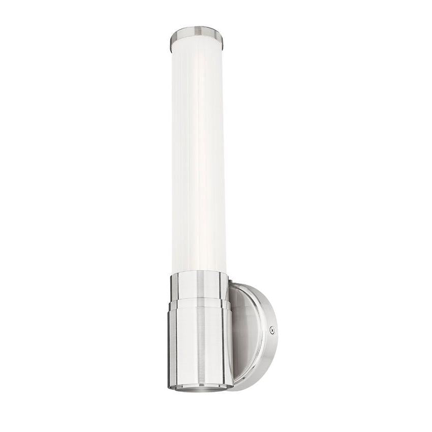 Z-Lite Warwick 17" 1-Light LED-Integrated Brushed Nickel Steel White Opal Glass Shade Wall Sconce