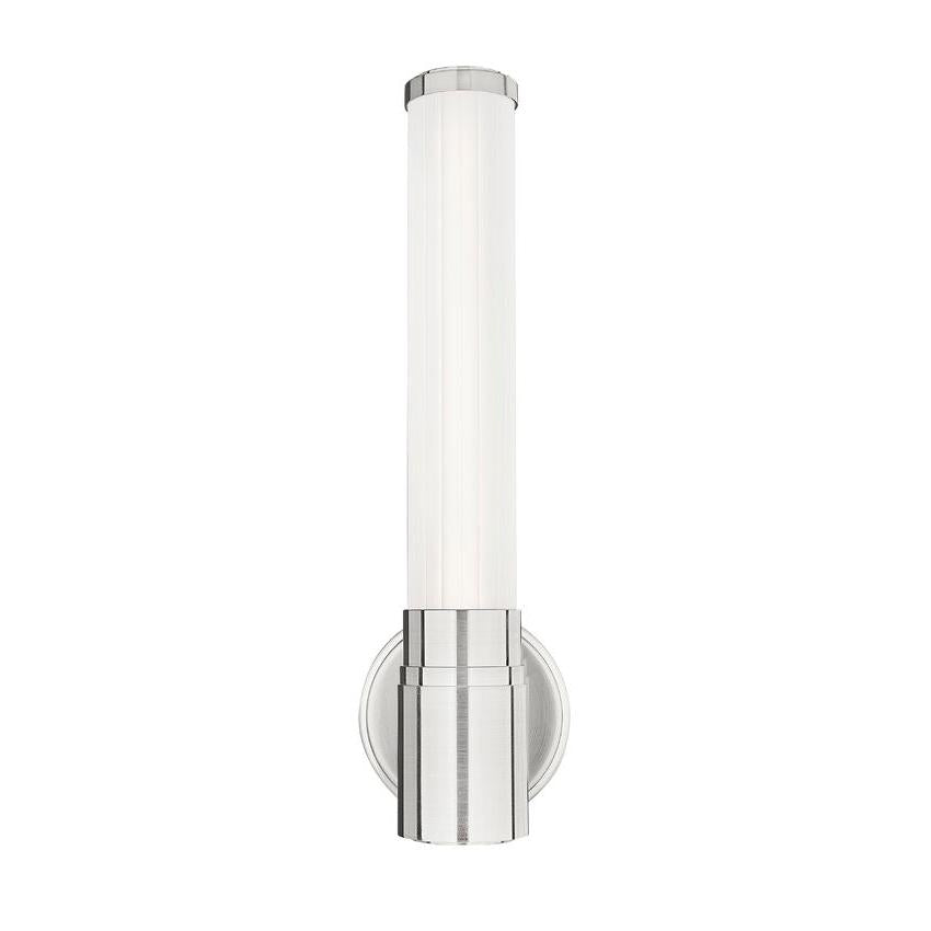 Z-Lite Warwick 17" 1-Light LED-Integrated Brushed Nickel Steel White Opal Glass Shade Wall Sconce