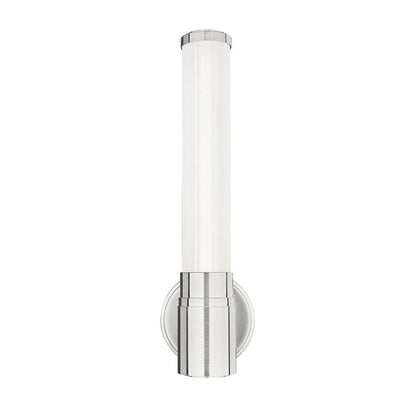 Z-Lite Warwick 17" 1-Light LED-Integrated Brushed Nickel Steel White Opal Glass Shade Wall Sconce