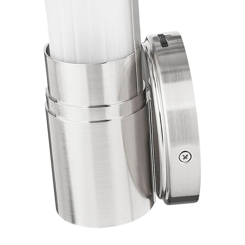Z-Lite Warwick 17" 1-Light LED-Integrated Brushed Nickel Steel White Opal Glass Shade Wall Sconce